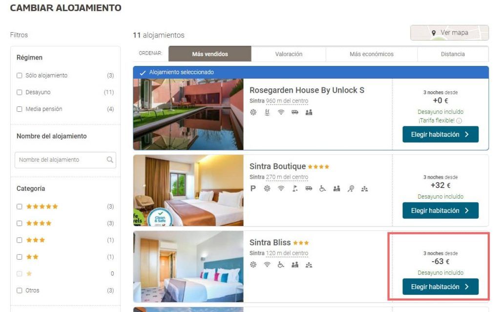 Cambiar alojamiento chollo a Sintra Portugal desde Madrid Cambiar alojamiento chollo a Sintra Portugal desde Madrid
