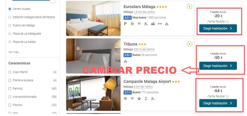 Cambio de alojamiento oferta a Málaga de Madrid Cambio de alojamiento oferta a Málaga de Madrid