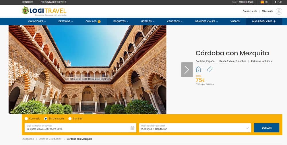 Chollos escapada urbana a Córdoba con Mezquita 2 días desde 75€ Chollos escapada urbana a Córdoba con Mezquita 2 días desde 75€