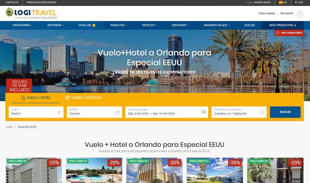 Chollos vacaciones vuelos y hotel a Orlando Florida 9 días desde 950€ Chollos vacaciones vuelos y hotel a Orlando Florida 9 días desde 950€