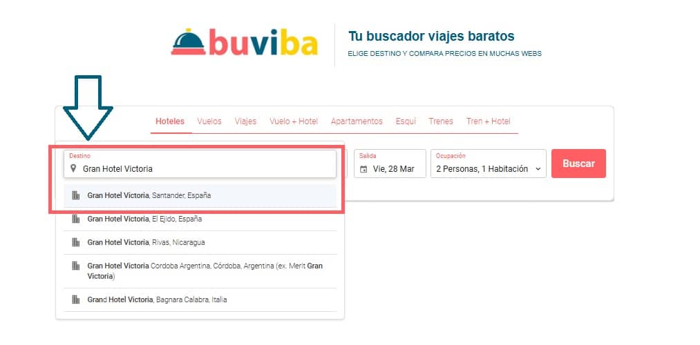 Cómo buscar ofertas fin de semana Gran Hotel Victoria Santander en buviba.com Cómo buscar ofertas fin de semana Gran Hotel Victoria Santander en buviba.com