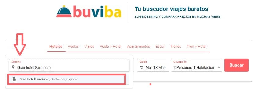 Cómo buscar ofertas del Gran Hotel Sardinero Santader en buviba.com Cómo buscar ofertas del Gran Hotel Sardinero Santader en buviba.com