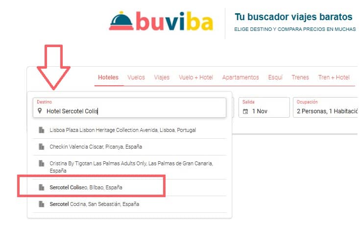 Cómo buscar ofertas Hotel Sercotel Coliseo en buviba.com Cómo buscar ofertas Hotel Sercotel Coliseo en buviba.com