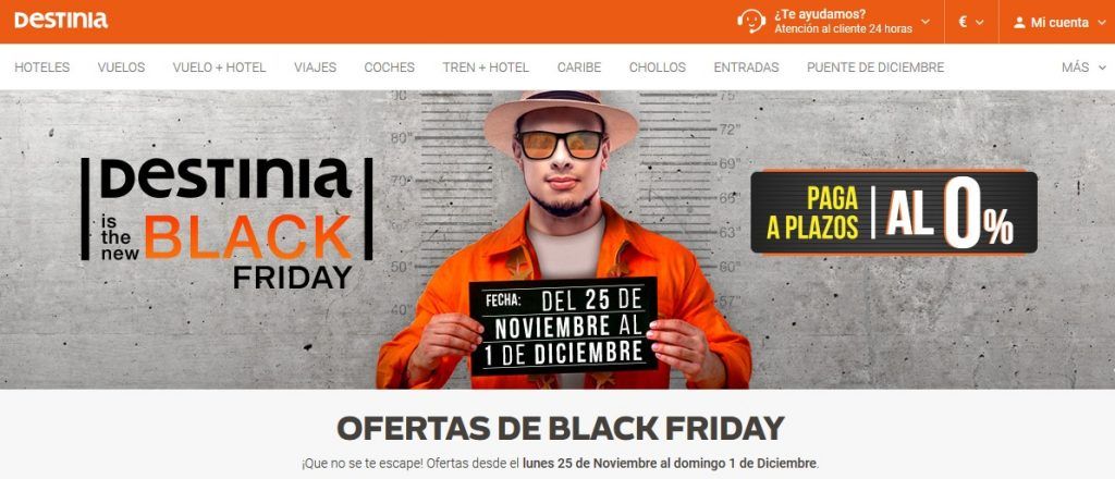 Destinia Black Friday viajes 2019