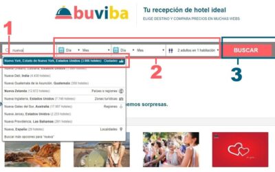 Cómo cambiar idioma y moneda en el buscador de hoteles buviba