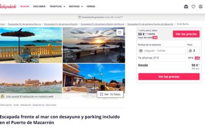 Escapada frente al mar Puerto de Mazarrón Murcia ¡sólo 50€ 2 personas!