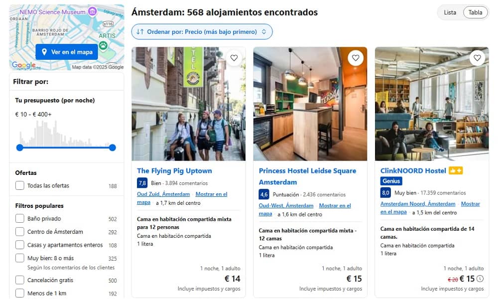 Lista alojamientos más económicos en el centro de Ámsterdam y alrededores Lista alojamientos más económicos en el centro de Ámsterdam y alrededores
