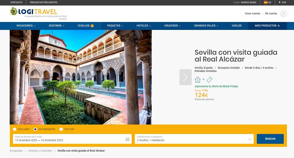 Oferta escapada urbana a Sevilla con visita real Alcázar 4 días desde 150€ persona Oferta escapada urbana a Sevilla con visita real Alcázar 4 días desde 150€ persona