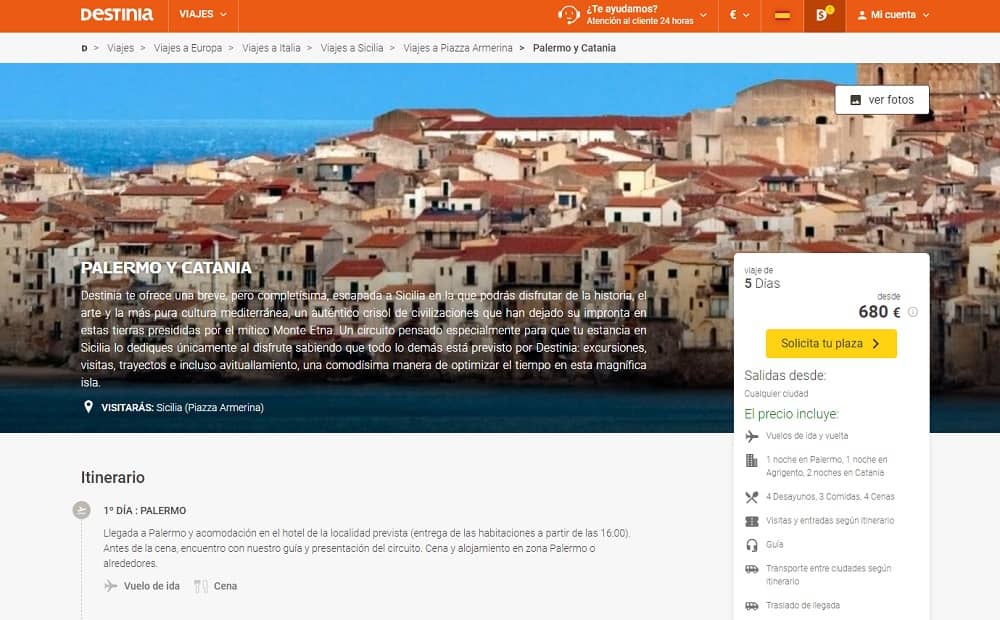 Oferta última hora circuito organizado Palermo y Catania Italia 5 días desde 820€ Oferta última hora circuito organizado Palermo y Catania Italia 5 días desde 820€