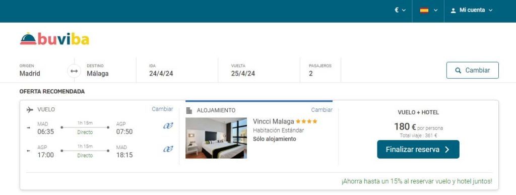 Oferta última hora escapada abril Málaga 2 días de Madrid vuelos y hotel desde 180€ Oferta última hora escapada abril Málaga 2 días de Madrid vuelos y hotel desde 180€