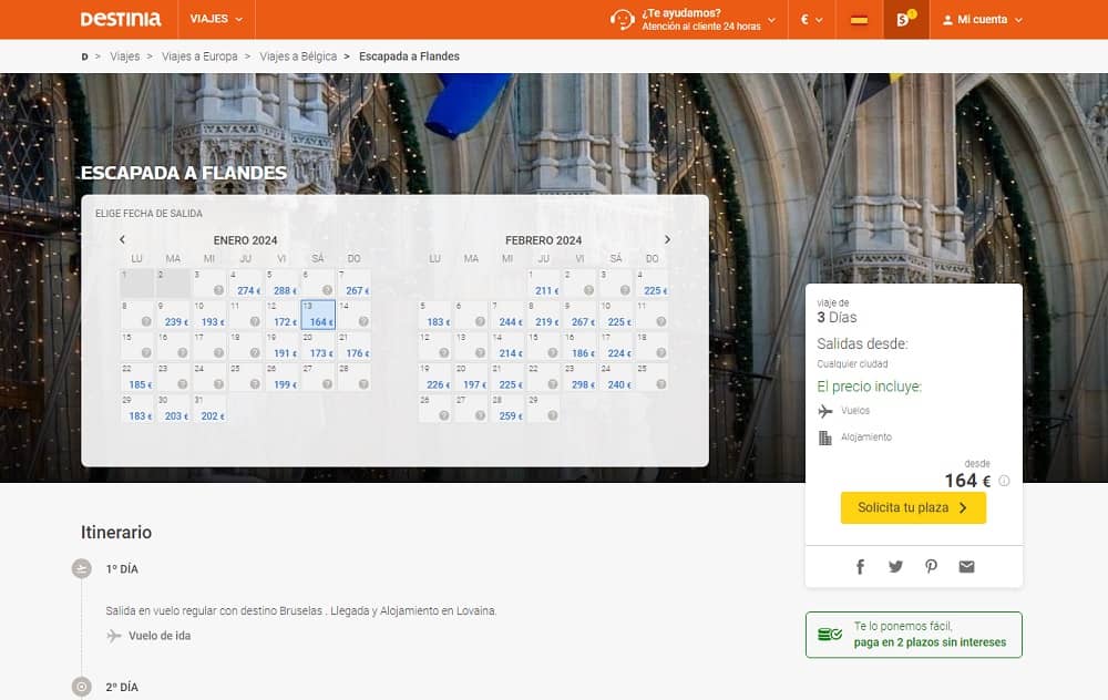 Oferta última hora escapada urbana barata a Flandes Bélgica 3 días desde 164€ Oferta última hora escapada urbana barata a Flandes Bélgica 3 días desde 164€