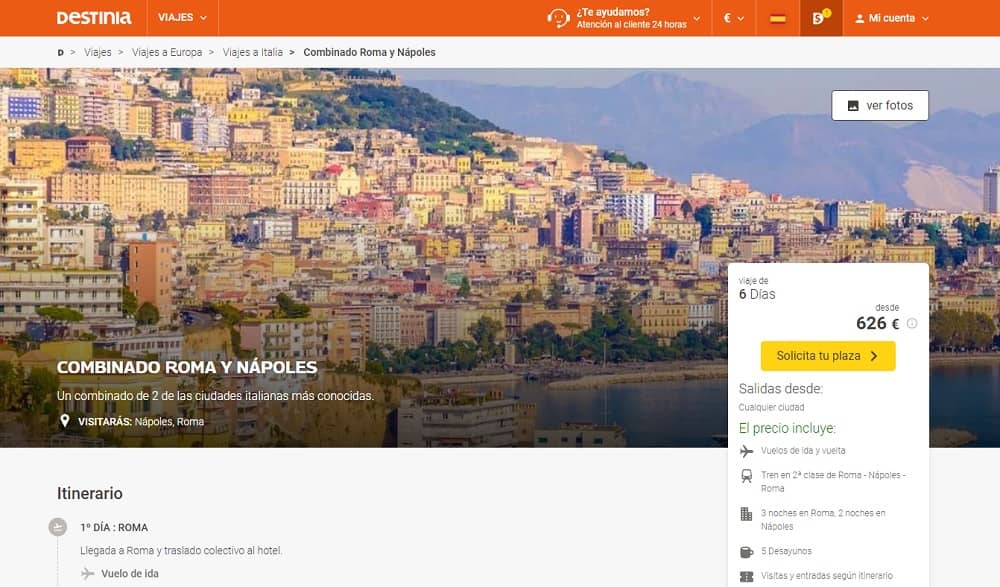 Ofertas última hora viaje combinado Roma y Nápoles 6 días desde 626€ Ofertas última hora viaje combinado Roma y Nápoles 6 días desde 626€