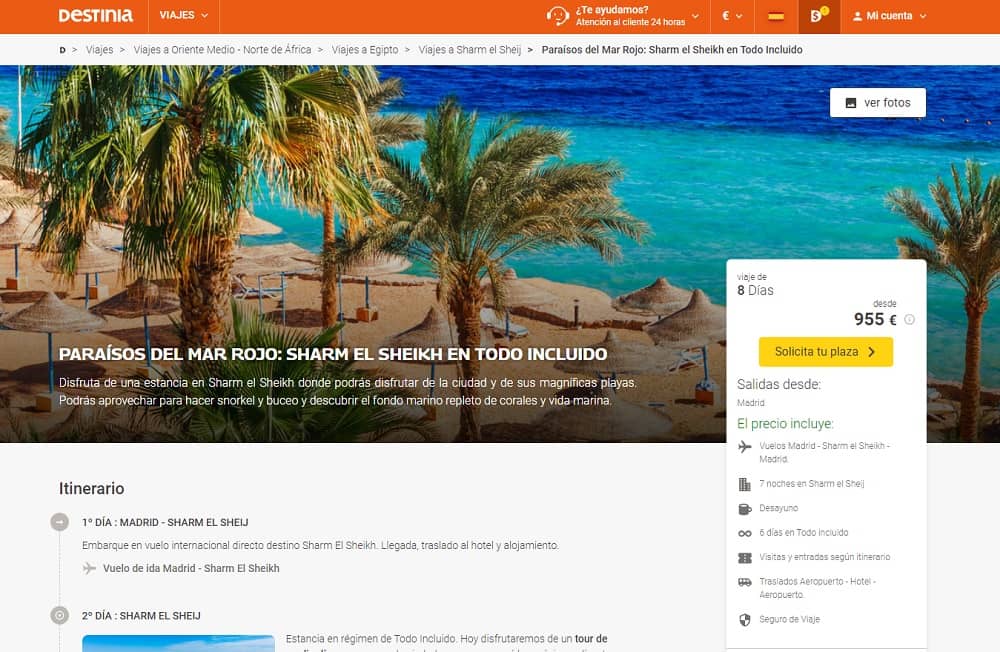 Oferta última hora todo incluido a Sharm el Sheikh Egipto 8 días desde 955€ Oferta última hora todo incluido a Sharm el Sheikh Egipto 8 días desde 955€