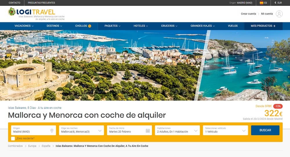 Ofertas última hora Mallorca y Menorca con coche de alquiler 8 días desde 310€ Ofertas última hora Mallorca y Menorca con coche de alquiler 8 días desde 310€