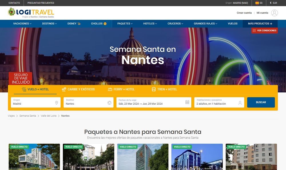 Ofertas última hora Nantes Semana Santa vuelos y hotel 6 días desde 1100€ Ofertas última hora Nantes Semana Santa vuelos y hotel 6 días desde 1100€