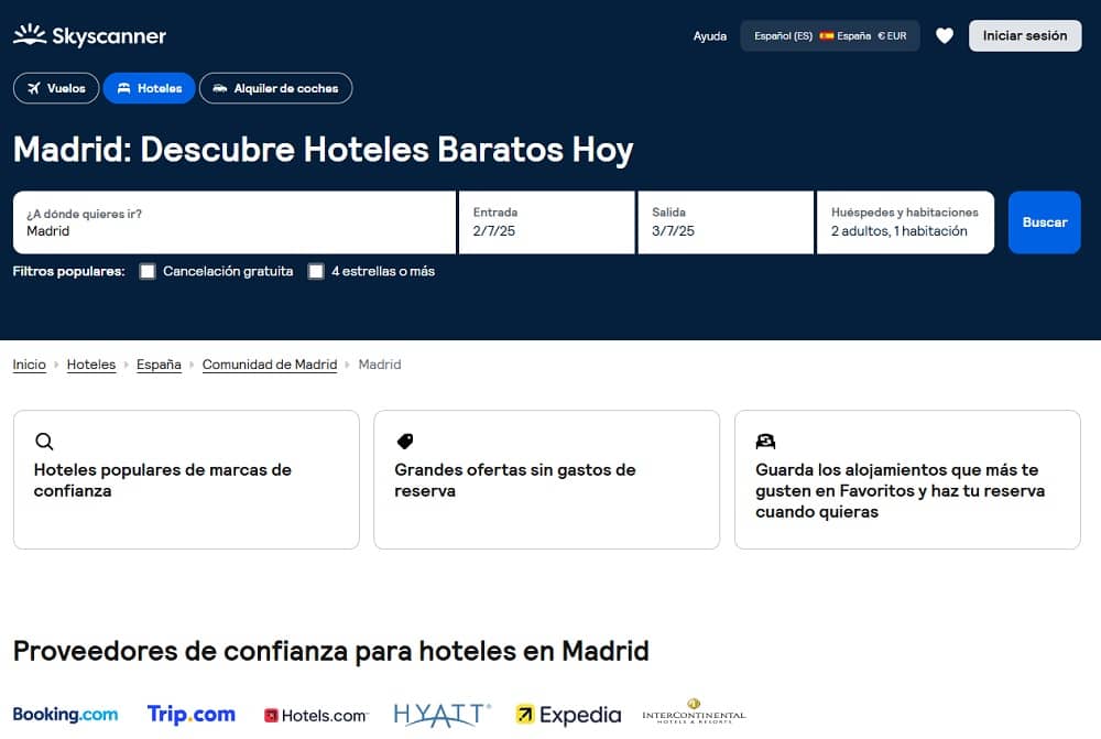Ofertas y precios recientes hoteles en Madrid con Skyscanner.es Ofertas y precios recientes hoteles en Madrid con Skyscanner.es